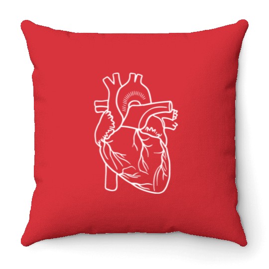 CVICU Cardiac Nurse Cardiology Heart Anatomy ICU Throw Pillows