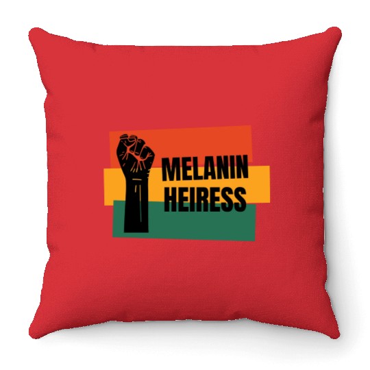 Melanin Heiress Throw Pillows