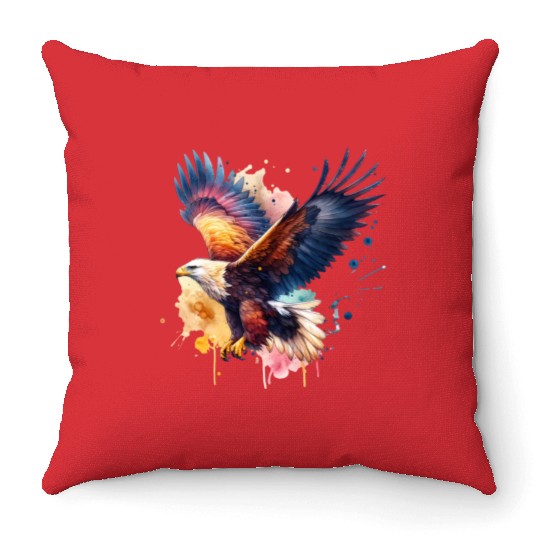 Wedge-tailed Eagle in Flight Throw Pillows