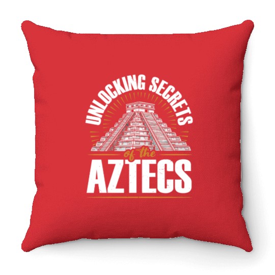 Aztec Pyramid Mayan Indigenous Mexican Aztec Throw Pillows