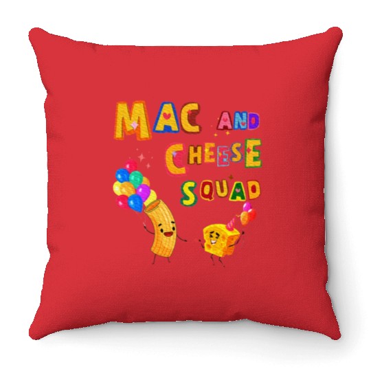 Macaroni And Cheese Mac Cheese Squad Lover Throw Pillows