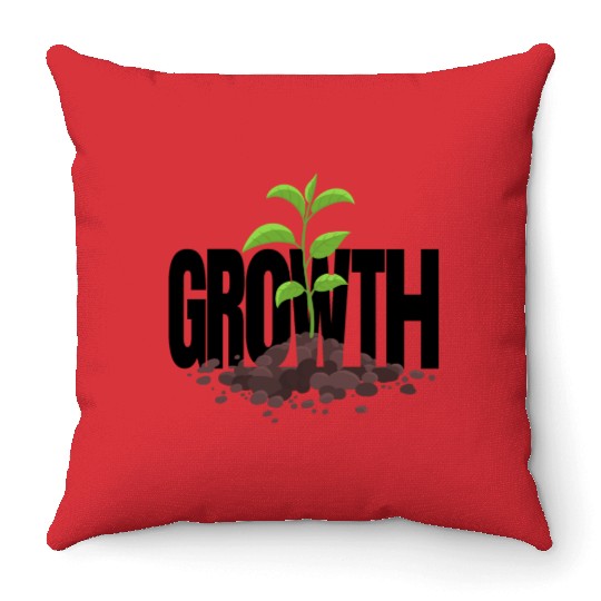 Growth Typography Design Throw Pillows