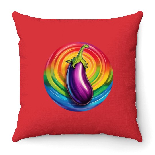 LGBTQ Eggplant Throw Pillows