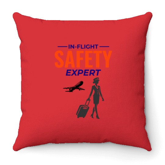 Flight Attendant Aviation Cabin Crew Airline Staff Throw Pillows