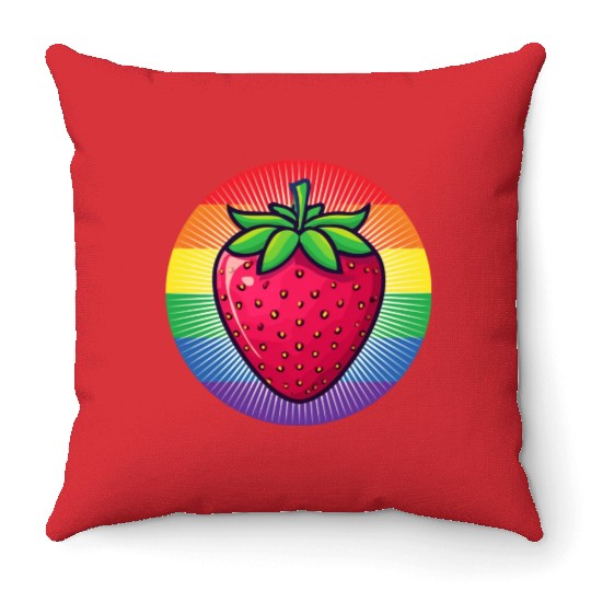LGBTQ Strawberry Throw Pillows