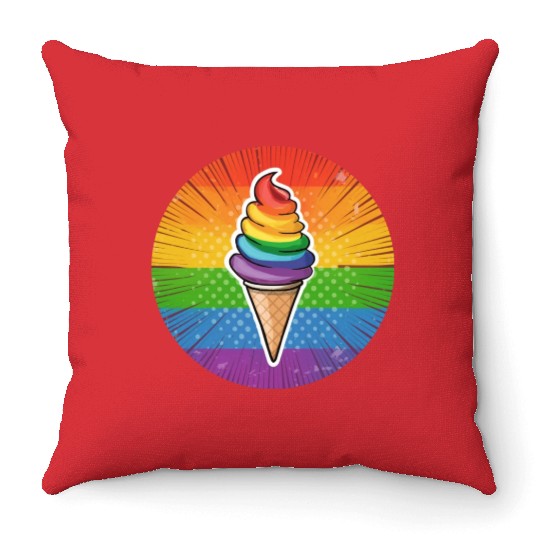 LGBTQ Ice Cream Throw Pillows