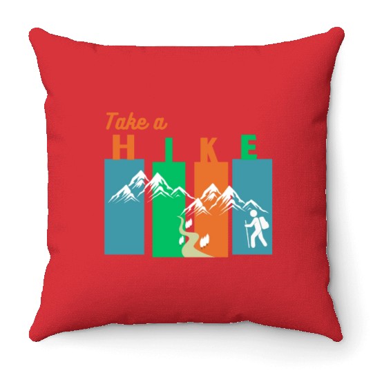Take a hike Throw Pillows