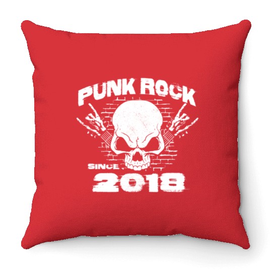 Vintage Grunge Punk since 2018 for 6th Birthday Throw Pillows