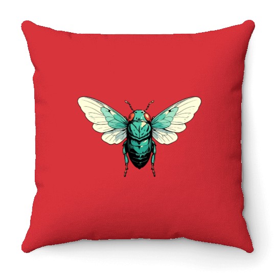Cicada Insect Animal Lover Funny Design Throw Pillows