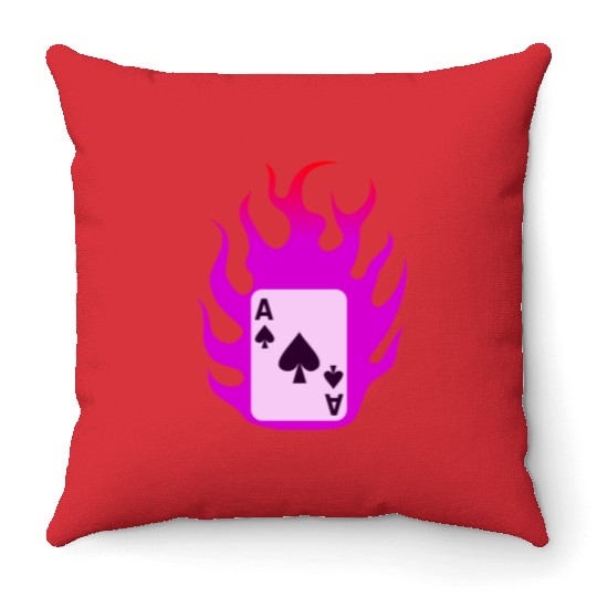 Flaming Card - X-men Throw Pillows