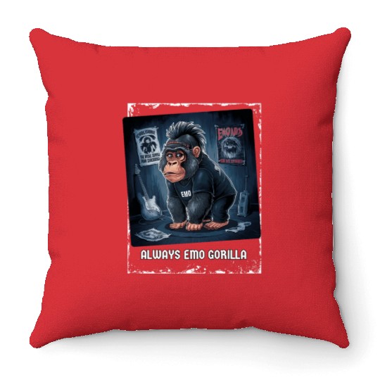 Always emo gorilla admirers Premium Throw Pillows