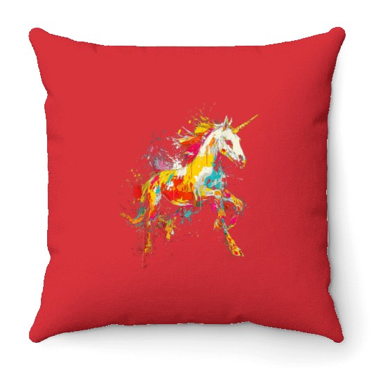 Unicorn Rainbow Animal Zoo Throw Pillows