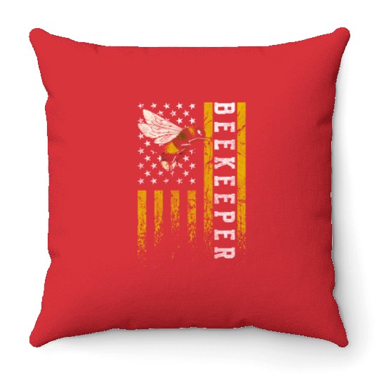 Beekeeper Nature Insects Throw Pillows