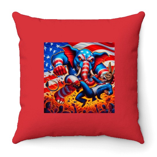 Beat Down the Democrats - Trump Throw Pillows