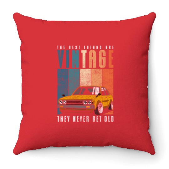 Car Old Muscle Car Year Of Manufacture Throw Pillows