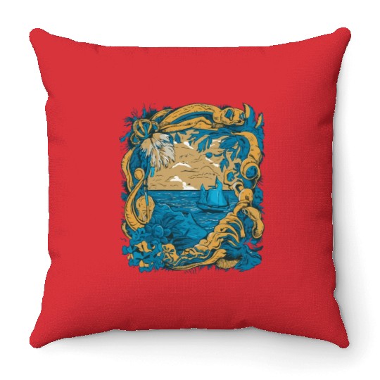 Sun Kissed Shores A Mediterranean Odyssey Throw Pillows