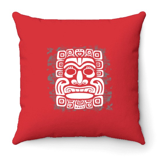 Maya God Mayan Mythology Kauil Mask Throw Pillows
