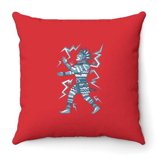 Maya God Mayan Mythology Kauil Lightning Warrior Throw Pillows