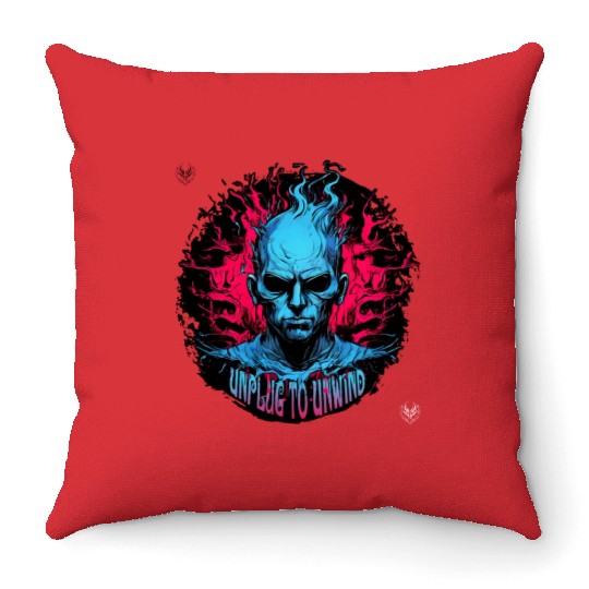 Unplug to Unwind, Fantom003.top Throw Pillows