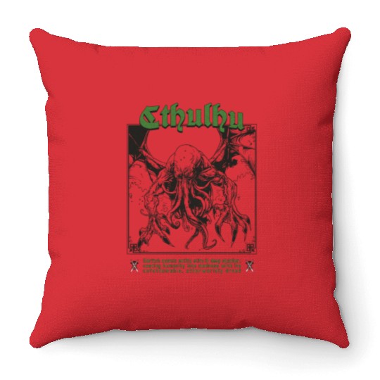 Tarot Card - Cthulhu Cult Lovecraft Necronomicon Throw Pillows