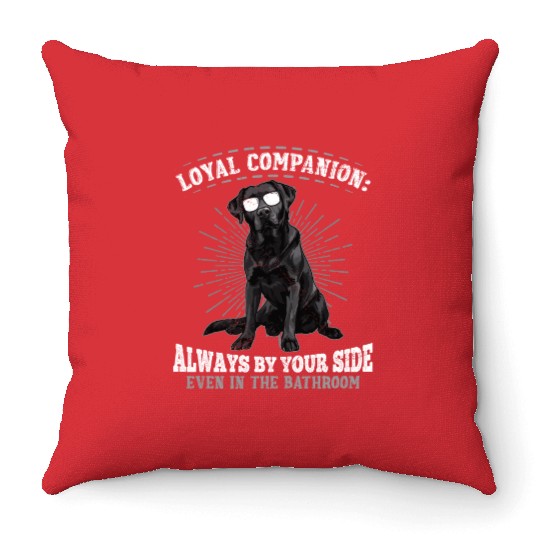 Black Labrador Loyal Companion Labrador Lovers Throw Pillows