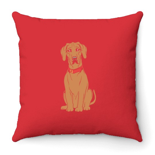 Dog Puppy Pet Rhodesian Ridgeback Throw Pillows