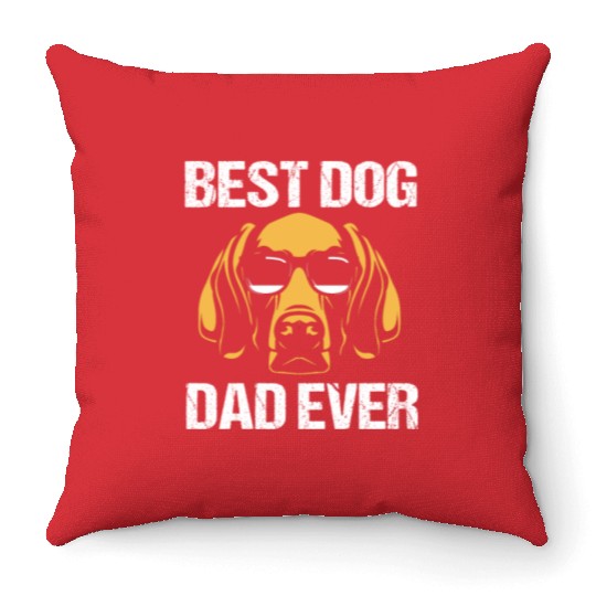 Fathers Day Dog Wearing Sunglasses Weimaraner Dad Throw Pillows