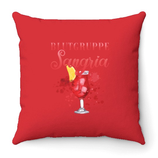 Cocktail Bartender Blutgruppe Sangria Throw Pillows
