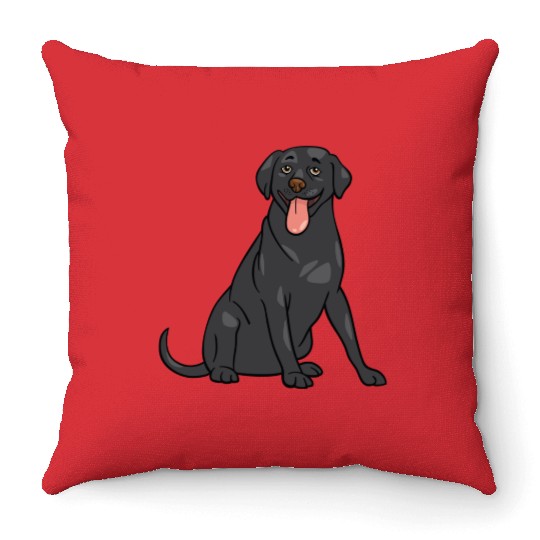 Dog - Black Lab Throw Pillows
