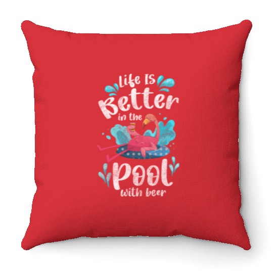 Swimming Pool Sun Swimming Trunks Throw Pillows