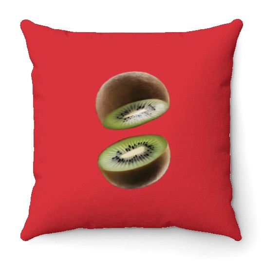 Kiwi Realistic Throw Pillows
