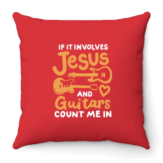 Guitars Guitar player Christian Throw Pillows