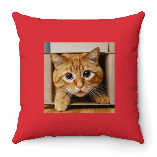 Cute cat kitty pets lovers. Throw Pillows