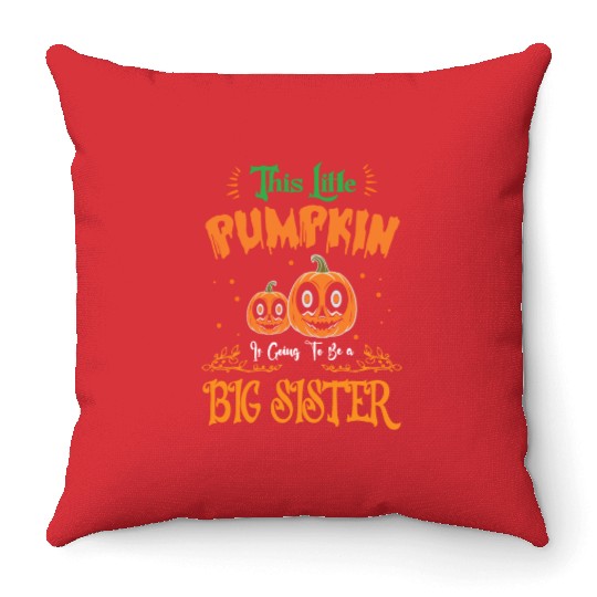 Pumpkin Big Sister Throw Pillows
