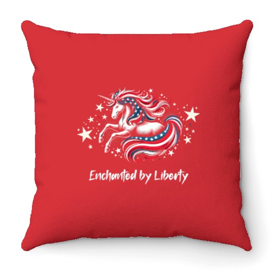 Star-Spangled Unicorn with American Pride and Throw Pillows