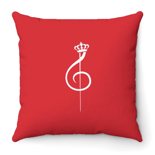 Crown Music Clef Note King Queen Prince Princess Throw Pillows