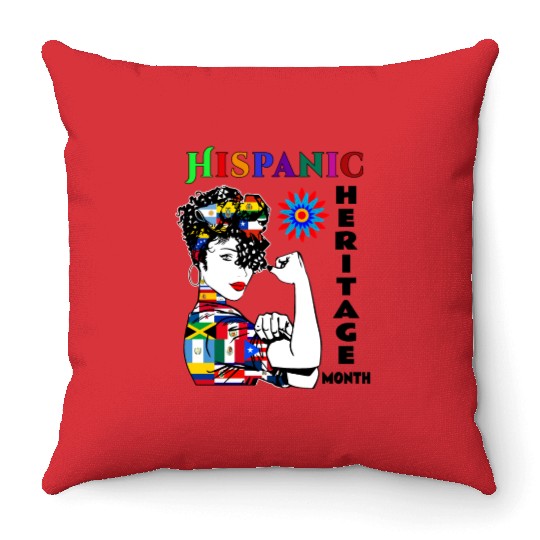 Hispanic Heritage Month Latino Countries Flag Throw Pillows