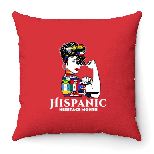 Hispanic Heritage Month Latino Countries Flag Throw Pillows