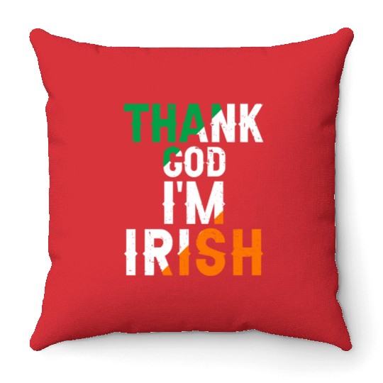 St Patricks Thank God Im Irish Premium Throw Pillows