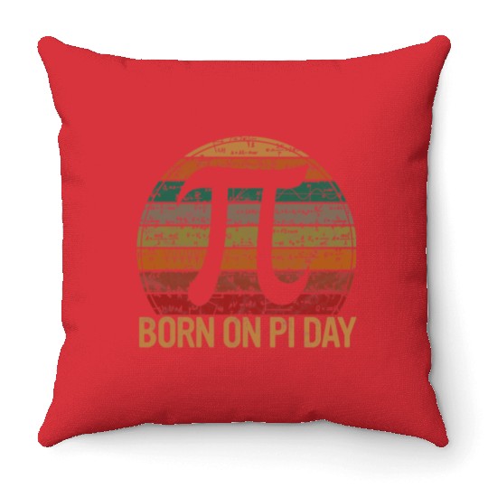 Born on Pi Day Math Equations Sunset Gift Geek Throw Pillows