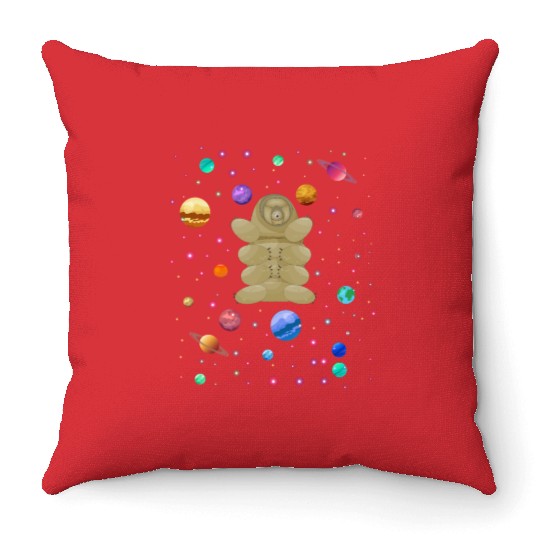 Tardigrade Space! Nerd, Geek Microbiology Science Throw Pillows