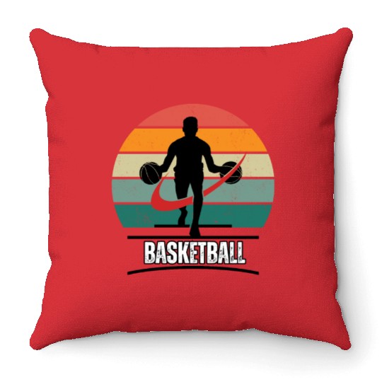 Retro Basketball Classic,athletic men outfits Throw Pillows