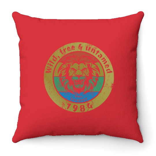 40th birthday Wild, free & untamed since 08/1984 Throw Pillows