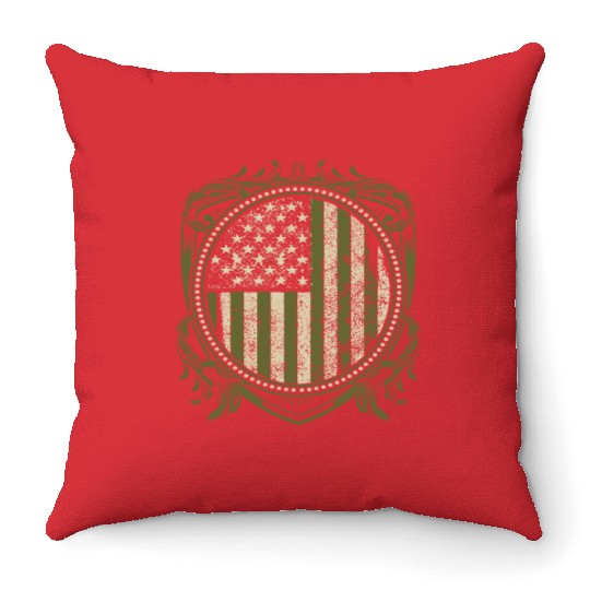 Veteran Design - US Veteran Crest Throw Pillows