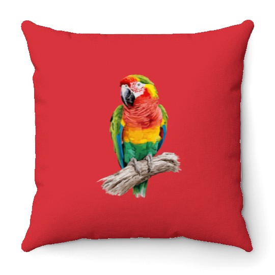 Macaw Parrot for a Bird Lover Animal Lover Throw Pillows