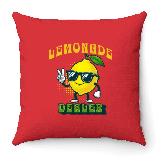 Lemonade Dealer Lemon Juice Stand Store Staff Throw Pillows