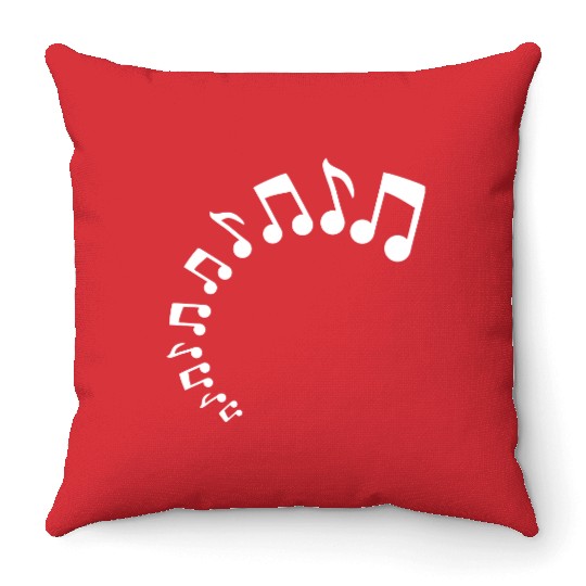 Many music nout Half Circle Musical Sound Love Throw Pillows