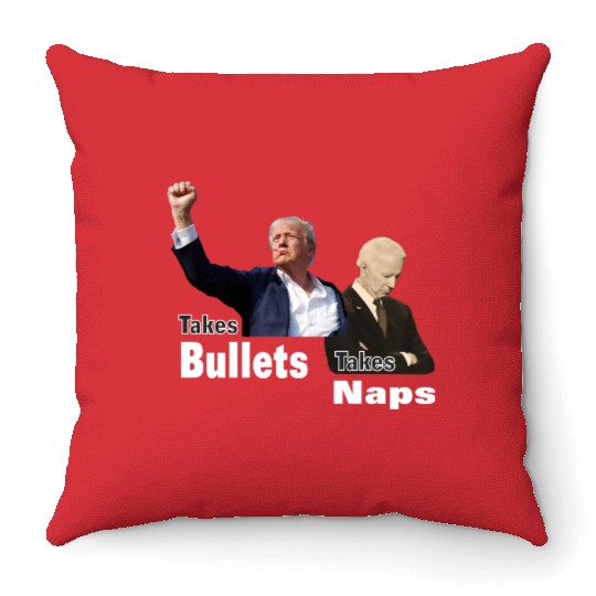 Trump vs Biden - Bullets vs Naps Throw Pillows