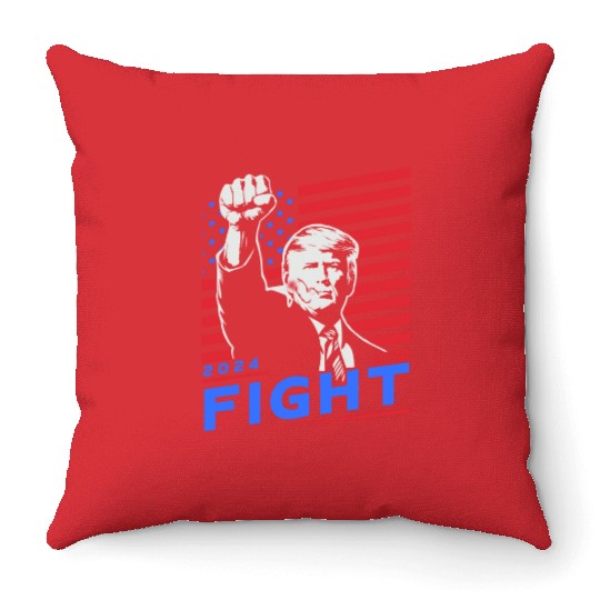 Trump Fight - Donald Trump Vance 2024 Fighting Us Throw Pillows