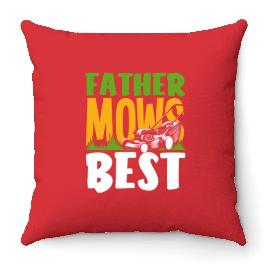 Landscaper Gardener Dad Lawn Mowing Throw Pillows